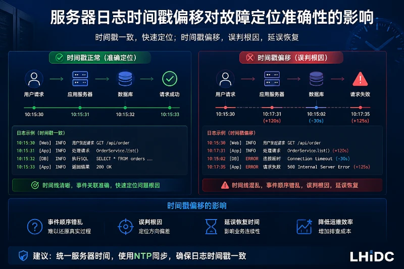 服务器日志时间戳偏移对故障定位准确性的影响