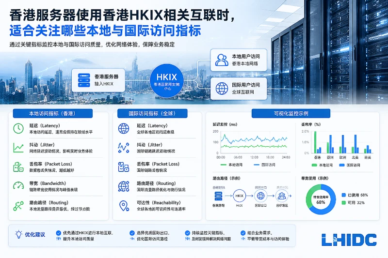香港服务器使用香港HKIX相关互联时，适合关注哪些本地与国际访问指标