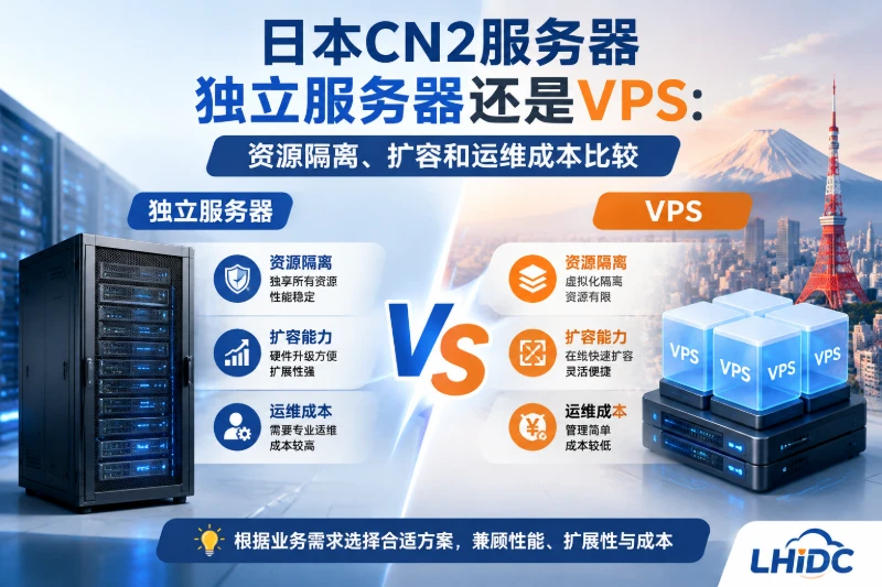 日本CN2服务器租独立服务器还是VPS：资源隔离、扩容和运维成本比较
