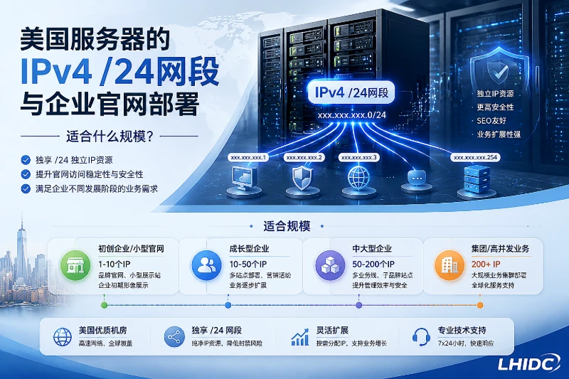 美国服务器的IPv4 /24网段与企业官网部署，适合什么规模