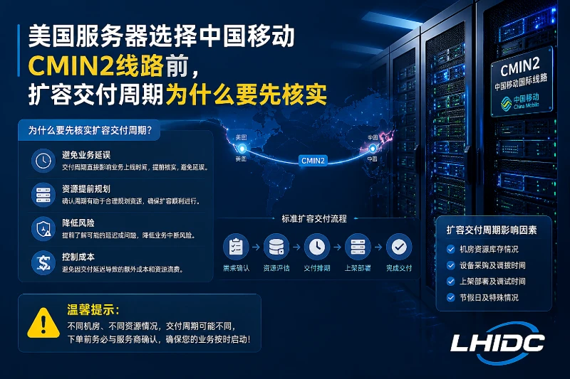 美国服务器选择中国移动CMIN2线路前，扩容交付周期为什么要先核实