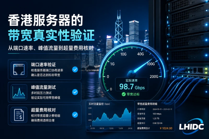 香港服务器的带宽真实性验证：从端口速率、峰值流量到超量费用核对