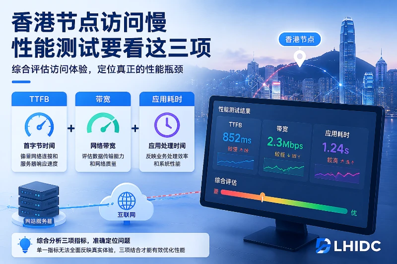 香港节点网站访问速度慢，性能测试应同时看TTFB、带宽与应用耗时