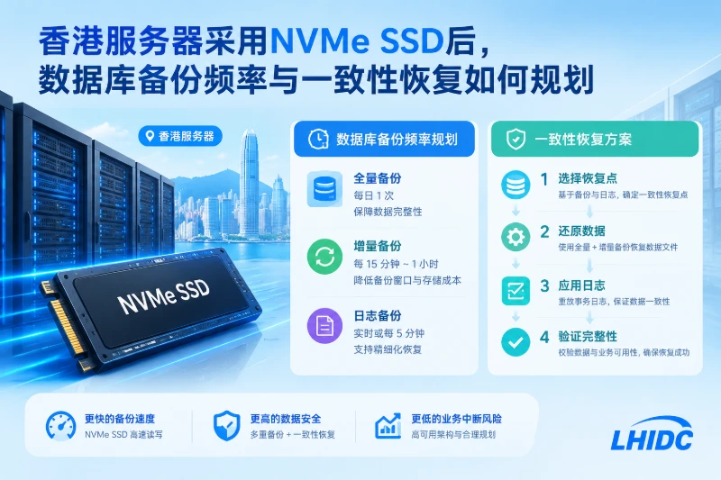 香港服务器采用NVMe SSD后，数据库备份频率与一致性恢复如何规划