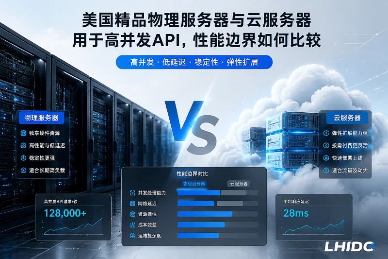 美国精品物理服务器与云服务器用于高并发API，性能边界如何比较