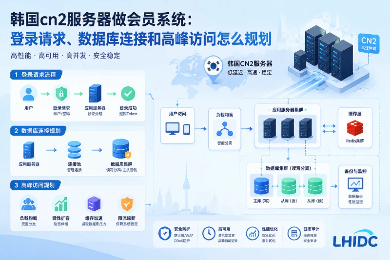 韩国cn2服务器做会员系统：登录请求、数据库连接和高峰访问怎么规划