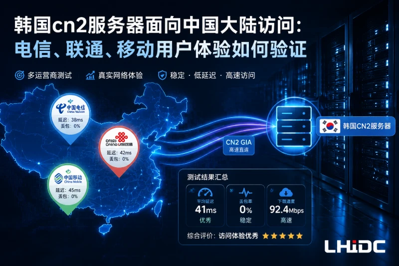 韩国cn2服务器面向中国大陆访问：电信、联通、移动用户体验如何验证