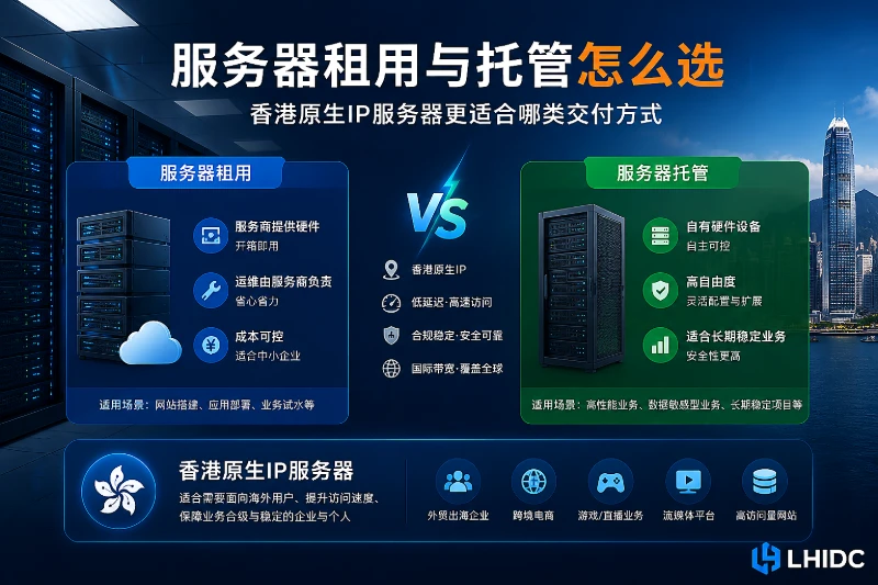 服务器租用与托管怎么选，香港原生IP服务器更适合哪类交付方式