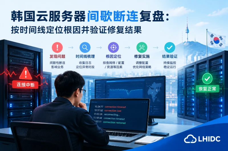 韩国云服务器间歇断连复盘：按时间线定位根因并验证修复结果