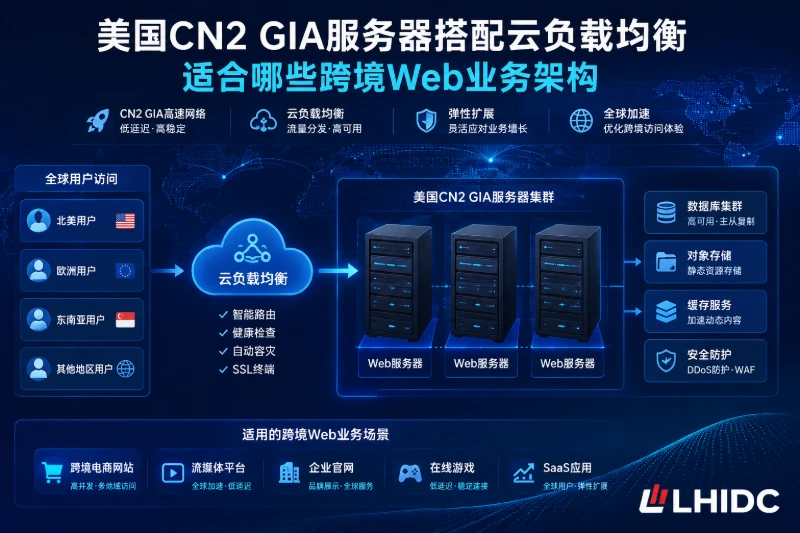 美国CN2 GIA服务器搭配云负载均衡，适合哪些跨境Web业务架构