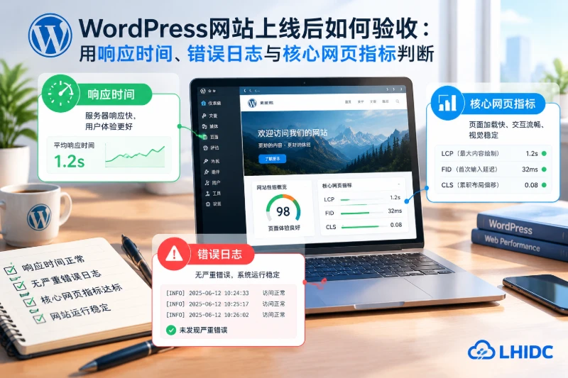 WordPress网站上线后如何验收:用响应时间、错误日志与核心网页指标判断