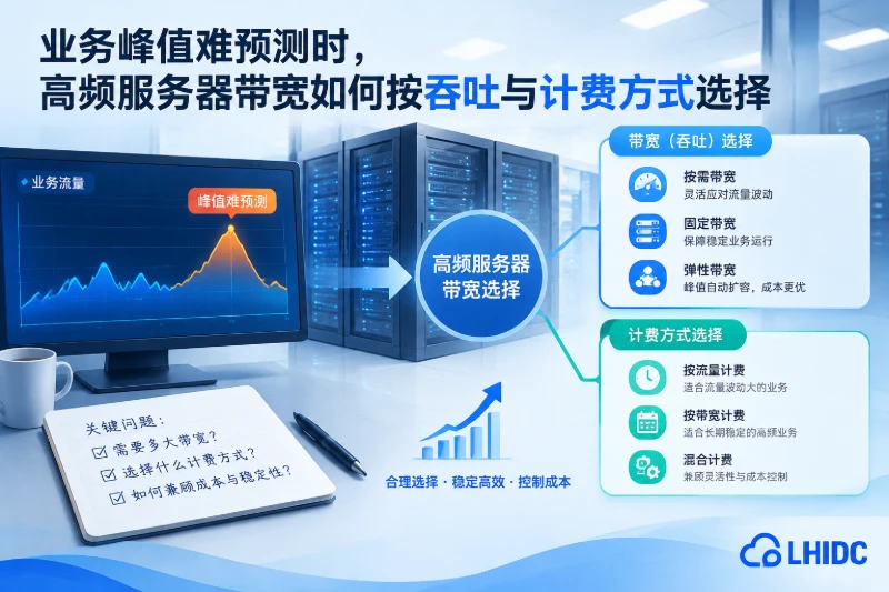业务峰值难预测时,高频服务器带宽如何按吞吐与计费方式选择