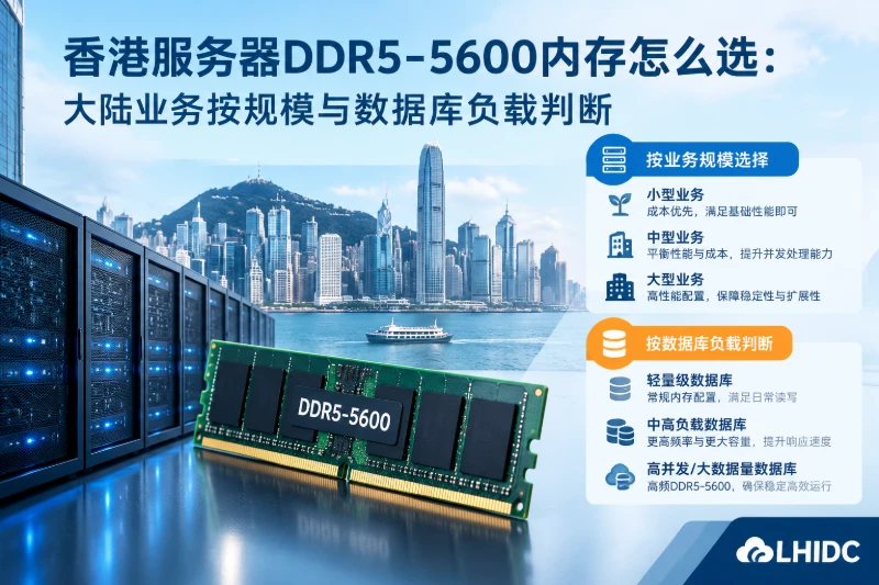 香港服务器DDR5-5600内存怎么选：大陆业务按规模与数据库负载判断