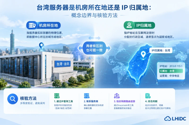 台湾服务器是机房所在地还是IP归属地:概念边界与核验方法