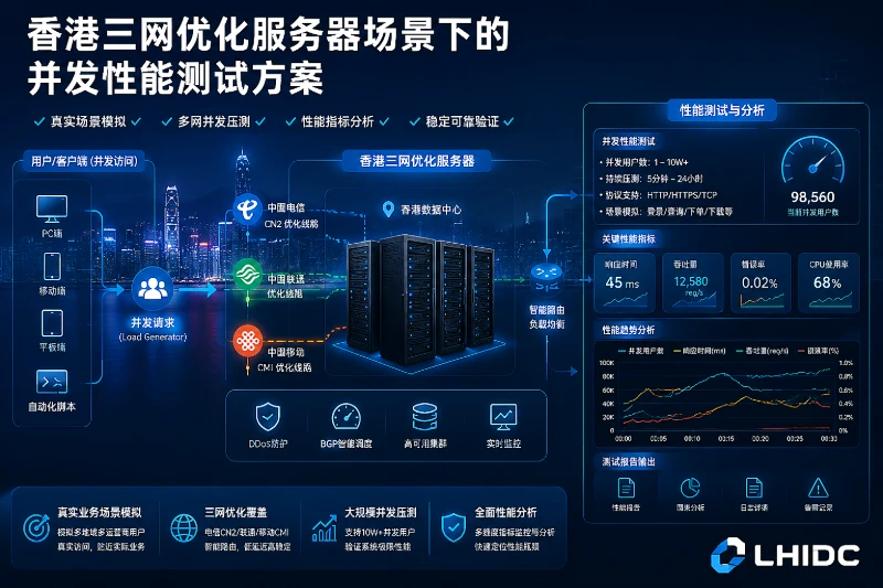 香港三网优化服务器场景下的并发性能测试方案