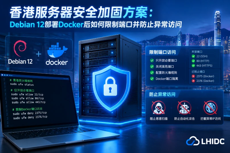 香港服务器安全加固方案：Debian 12部署Docker后如何限制端口并防止异常访问