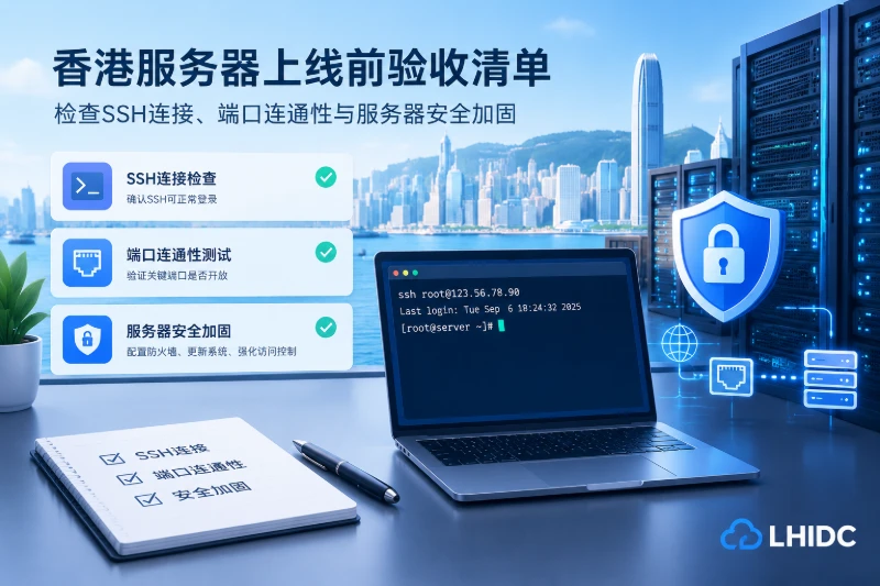 香港服务器上线前验收清单：检查SSH连接、端口连通性与服务器安全加固