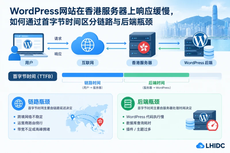 WordPress网站在香港服务器上响应缓慢，如何通过首字节时间区分链路与后端瓶颈