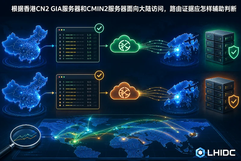 香港CN2 GIA服务器和CMIN2服务器面向大陆访问，路由证据应怎样辅助判断