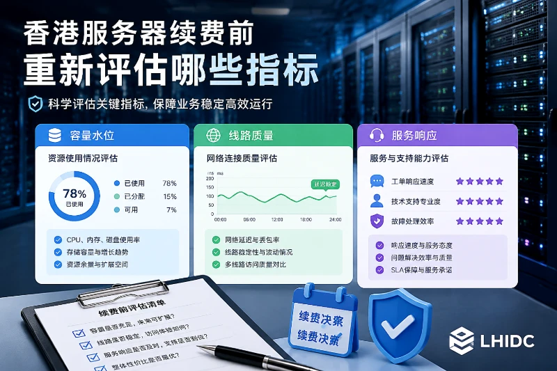 香港服务器续费前重新评估哪些指标：容量水位、线路质量和服务响应