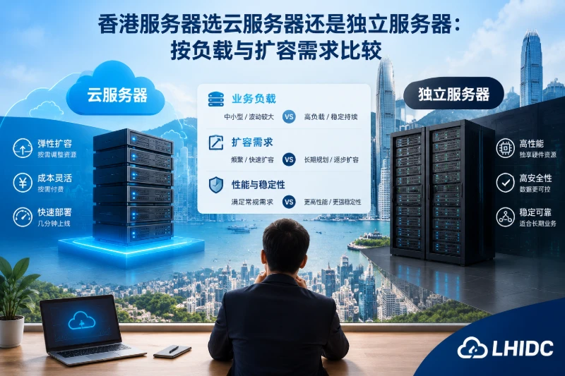 香港服务器选云服务器还是独立服务器：按负载与扩容需求比较
