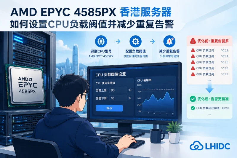 AMD EPYC 4585PX香港服务器如何设置CPU负载阈值并减少重复告警