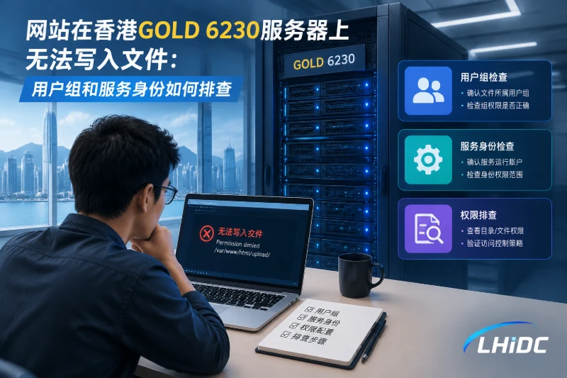 网站在香港GOLD 6230服务器上无法写入文件：用户组和服务身份如何排查