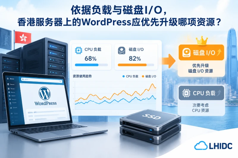 依据负载与磁盘I/O，香港服务器上的WordPress应优先升级哪项资源