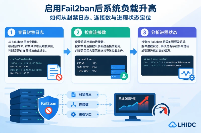 启用Fail2ban后系统负载升高，如何从封禁日志、连接数与进程状态定位