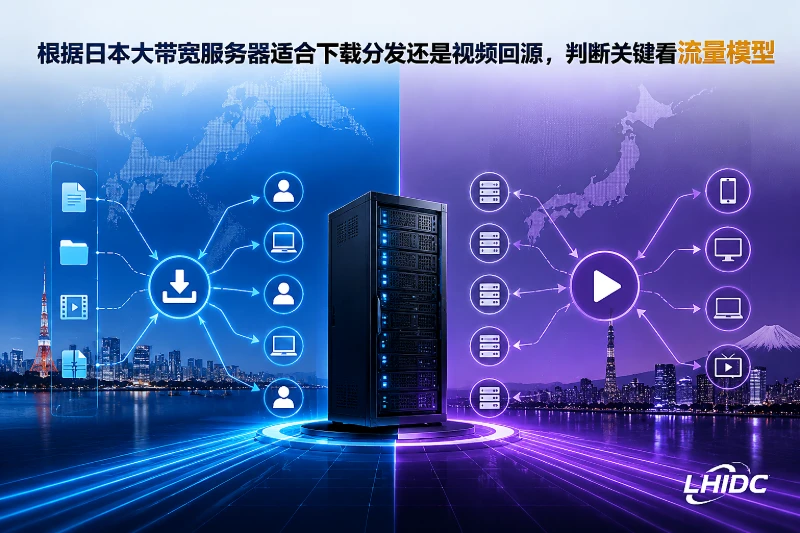 日本大带宽服务器适合下载分发还是视频回源，判断关键看流量模型