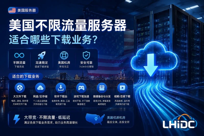 美国服务器的美国不限流量服务器适合哪些下载业务