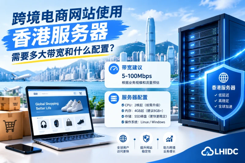 跨境电商网站使用香港服务器，需要多大带宽和什么配置？
