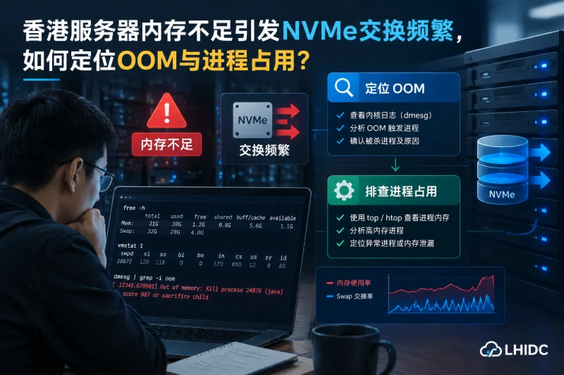 香港服务器内存不足引发NVMe交换频繁，如何定位OOM与进程占用