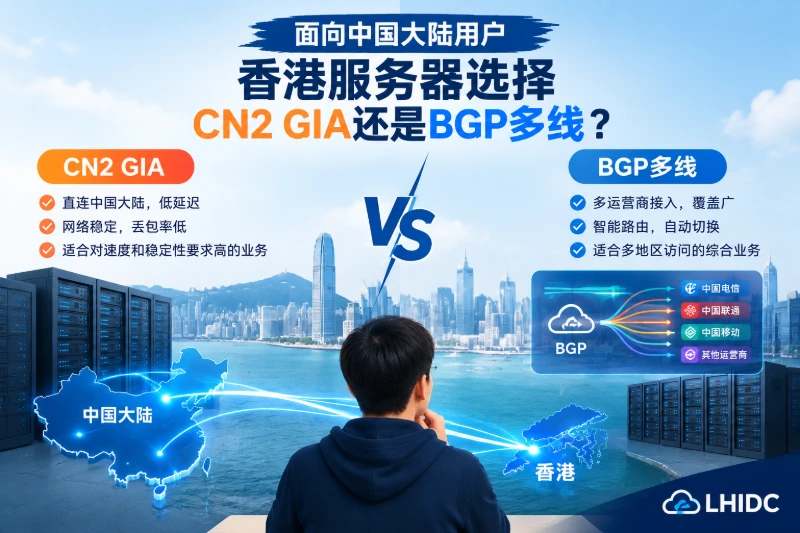 面向中国大陆用户，香港服务器选择CN2 GIA还是BGP多线？